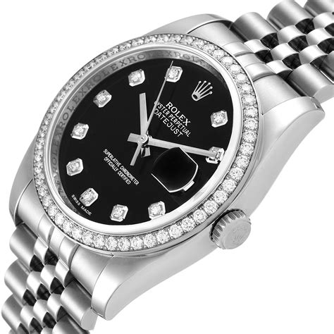 rolex datejust 36 black dial 2019|rolex datejust 36mm diamond dial.